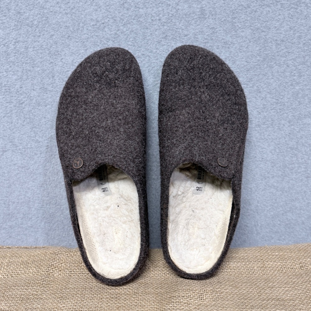 Birkenstock Zermatt Wool Felt Shearling Slippers Brown Men 9 Women 11 gorpcore